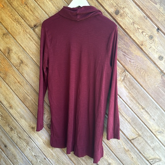 J. Jill Pima cowl neck long sleeve tunic wine burgundy size large - Picture 5 of 6